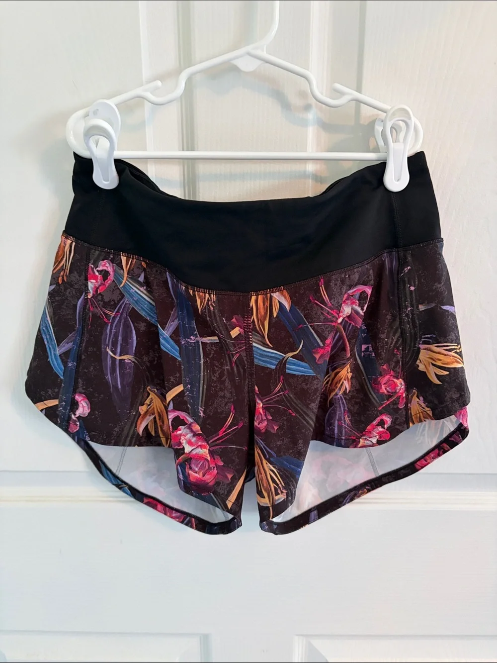 lululemon athletica Black Floral Print Athletic Shorts